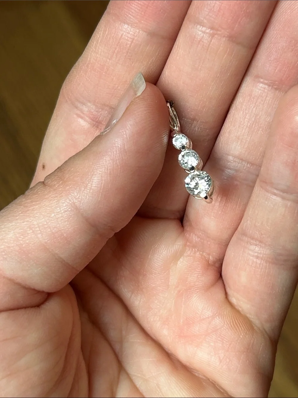 Vintage Clear Sparkly Rhinestone Necklace Sterling Silver Chain